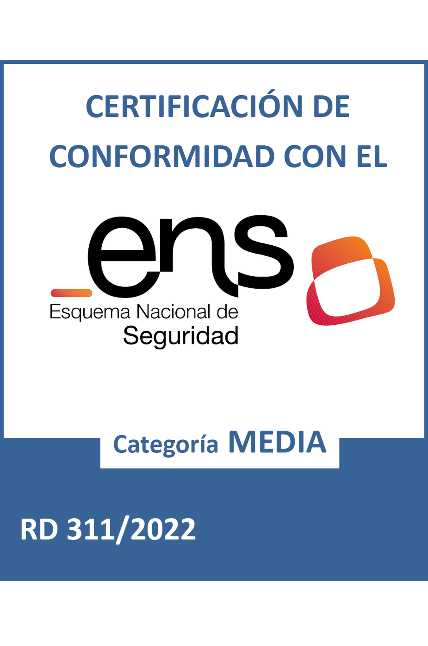 Logo de la certificación ENS (Esquema Nacional de Seguridad)